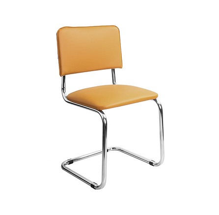 СИЛЬВИЯ Стул иск. кожа, полозья хром обивка песочный V-17, каркас хром