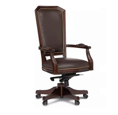 D100 Венеция Кресло кожа темно-коричневая Madras Chocolate дерево темный орех