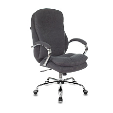 T-9950SL Fabric Кресло ткань, крестовина хром обивка серый Alfa 44, каркас хром, ID1644603