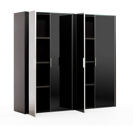 LIB4/899 +2*LIBW/899 BLACK GLASS Шкаф для бумаг SIRIUS черный