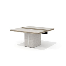 NT-280.1 Модуль стола для переговоров 140x140x74 New.Tone дуб серебристый шпон (Италия) /стоун/1019