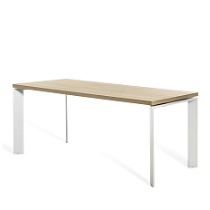Fe200  Стол руководителя 200x90x77 FERMO дуб светлый / белый W/DYDY
