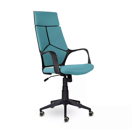 Айкью Ср CH-710  Кресло ткань, крестовина пластик обивка голубой D26-30, каркас черный