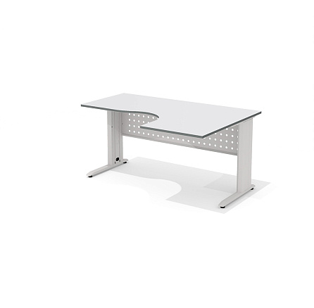 АМК-44R + ОА-01/1600 Эргономичный стол на металлокаркасе правый Агат светло-серый
