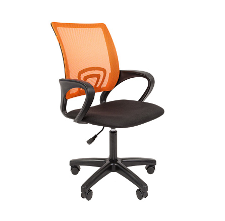 696 Chairman Кресло ткань,крест.пластик обивка оранжевый TW, каркас черный, 07013172
