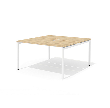 RM-3.1 (x2) + F-45M Сдвоенный стол прямой с люком на металлокаркасе Rio Project швейцарский вяз / белый