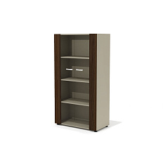 NT-43 Шкаф  88x46x164,5 New.Tone орех Ондо шпон (Италия) /стекло тонированное серое