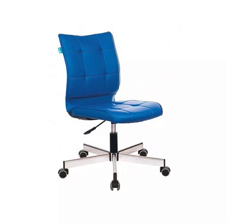 CH-330M Кресло экокожа, крестовина металл обивка синий or03, каркас хром, ID1140651