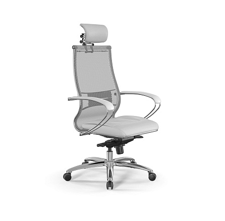 SL-2 Samurai Кресло сетка/экокожа Infinity Easy Clean, обивка белый 1F.2.5.49