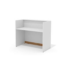 Стойка администратора прямая 123,6х68х108 белый/вяз швейцарский