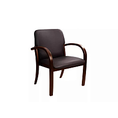 Jack arm Стул иск. кожа,каркас дерево обивка черный V-14, каркас темный орех 1.031