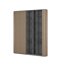 FT2525L Шкаф гардероб + стеллаж+декор элементы 2560*400*2500 FOSTER серебряная жемчужина