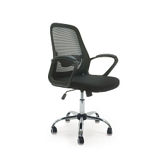 RT-2058-1 Кресло сетка, крестовина хром, ТопГан обивка черный