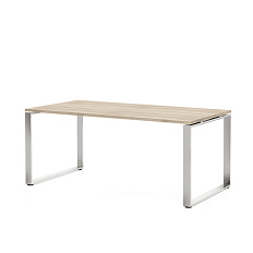 RO180 Стол руководителя 180x90x77 ROTONDA дуб светлый/ хром CH/DYDY