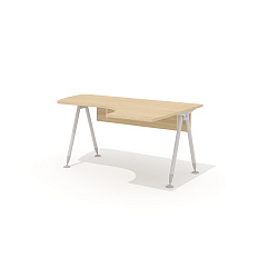 GM-104R + G-86 Эргономичный стол на металлокаркасе правый Гамма дуб Виченца / беж