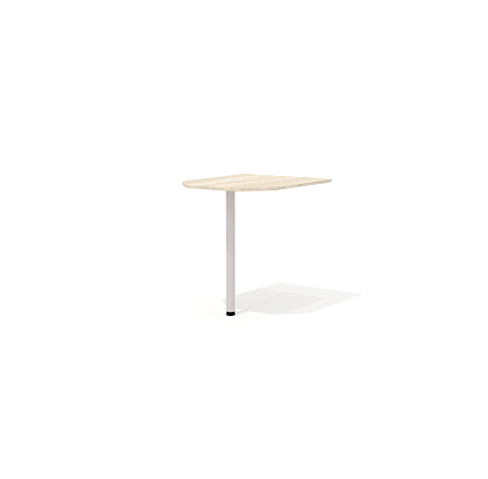 W-9+L-740 Брифинг-приставка с опорой 65х80х77 Ворк/Work дуб Сонома светлый/алюминий матовый