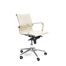 RT-04Q Кресло экокожа, крестовина хром мультиблок обивка светло-бежевый 70-5