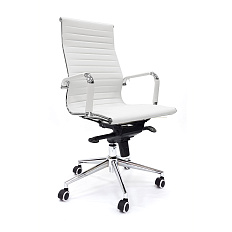 RT-03Q Кресло экокожа, крестовина хром мультиблок обивка белый 86