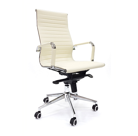 RT-03Q Кресло экокожа, крестовина хром мультиблок обивка светло-бежевый 70-5