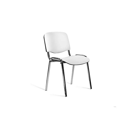 ИЗО CH Стул иск.кожа, каркас металл обивка Z-01 белый,каркас хром