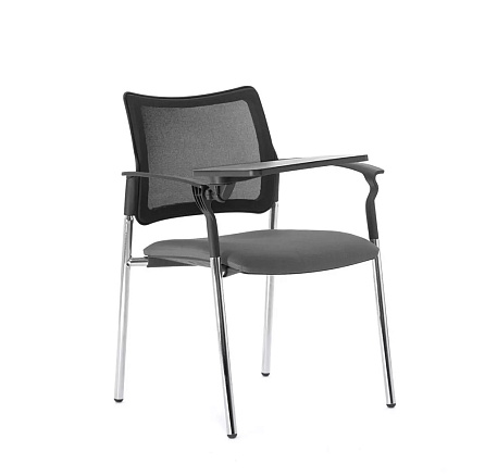 PINKO MESH со столиком Стул сетка/ткань, каркас хром обивка черный