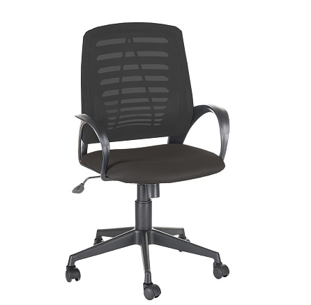 Ирис Кресло ткань,крест.пластик,механизм пиастра сиденье черный TW-11,спинка W-черн,каркас черный