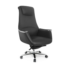 MB-638 Кресло экокожа, крестовина алюм., механизм мультиблок, обивка черный PU019