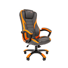 Game 22 Chairman Кресло экопремиум,крестовина пластик обивка серый/оранжевый,ID7023921(ID07019435)