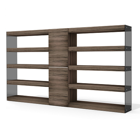 GS-6M (x2)+GS-9 Шкаф 339,4х42х185 Глазго / Glass.Go лимба тёмная/стекло тонированное