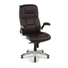 Nickolas Кресло экокожа, крестовина пластик обивка коричневый choco, каркас темно-серый