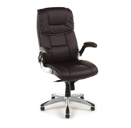 Nickolas Кресло экокожа, крестовина пластик обивка коричневый choco, каркас темно-серый