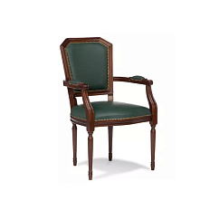 D40 Венеция Кресло кожа зеленая Madras Verde дерево  темный орех