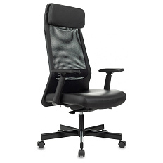 Т-995 Кресло экокожа+сетка, крестовина металл обивка черный, каркас черный, ID460699