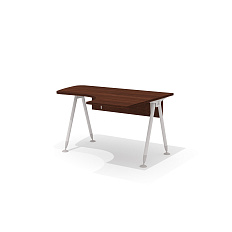 GM-103R + G-85 Эргономичный стол на металлокаркасе правый Гамма орех Артемид