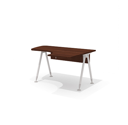 GM-103R + G-85 Эргономичный стол на металлокаркасе правый Гамма орех Артемид