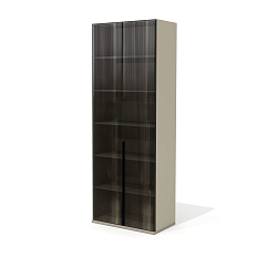 AS-46 Шкаф 80х46х218 Aston серый кварц/мокко/стекло тонированное рифленое