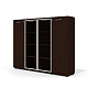 V-51 + V-02.1L + V-02.1R + V-62L + V-62R Шкаф со стеклянными дверьми Vegas венге