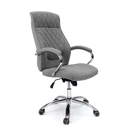 RT-515 Кресло ткань, крестовина хром, ТопГан Люкс обивка серый 2088-66