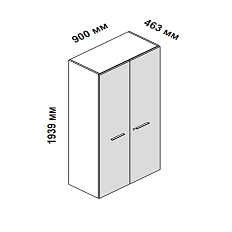 156926 Шкаф для кабинета высокий с двумя глухими дверцами и замком Enosi Белый LS (68)