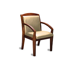 Congress Стул кожа, каркас дерево обивка бежевый, подлокотники темный орех