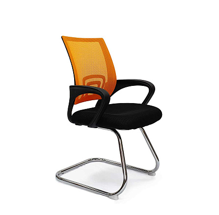 RT-696BS Кресло ткань, полозья хром обивка оранжевый