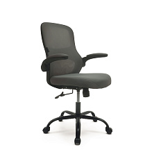 RT-2008-1 Кресло сетка, черная окрашенная крестовина, ТопГан обивка серый