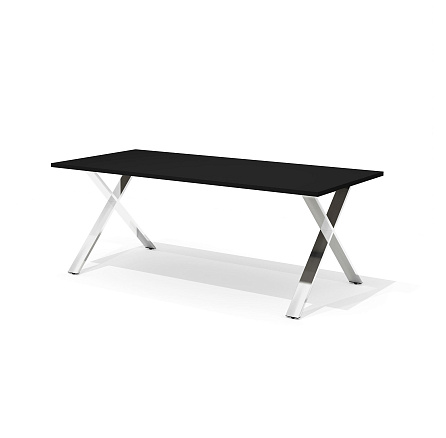 KVS-200k Cтол на металлическом каркасе 200x90x75 Kvins Slim Fenix 0720 черный