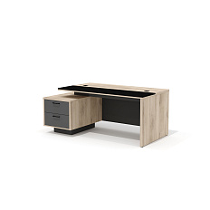 BR-16L Стол руководителя 180х105х76 Bruno дуб Кронберг/антрацит