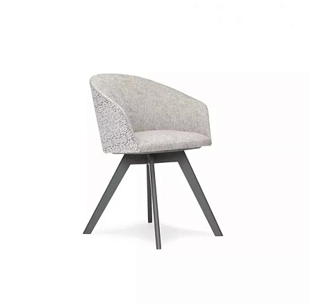 D80Д Чарли Кресло ткань дерево серый Romeo 13/ дерево венге