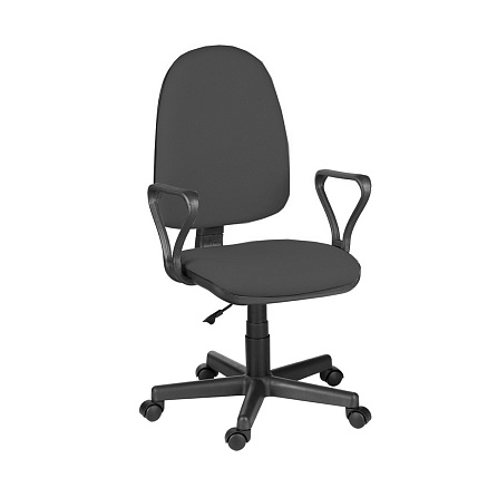 ПРЕСТИЖ Самба Кресло ткань, крестовина пластик обивка темно-серый В-40, каркас черный