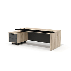 BR-20L Стол руководителя 230х115х76 Bruno дуб Кронберг/антрацит