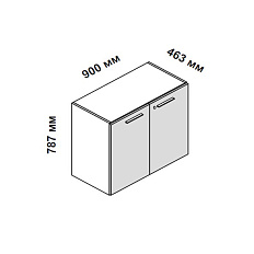 156906 Шкаф для кабинета низкий с двумя глухими дверцами и замком Enosi Белый LS (68)