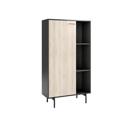 240H004 15/15/15/DY/15/15 (7016) Шкаф гард+ полки 100,2х40,1/45,1хh165,2RING дуб светл/графит/антрац