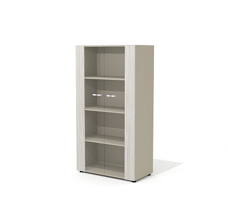 NT-43 Шкаф  88x46x164,5 Ньютон / New.Tone дуб серебристый шпон (Италия) /стекло матовое